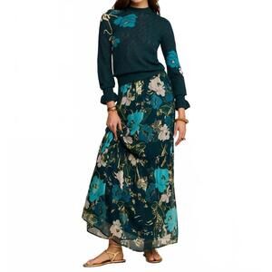 NEW FIGUE patricia sweater in blooming floral peacock blue